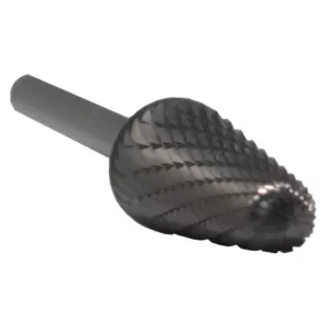 Drill America 5/16 in. x 7/8 in. Cone Solid Carbide Burr Rotary File Bit with 1/4 in. Shank