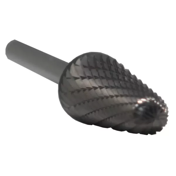 Drill America 5/16 in. x 7/8 in. Cone Solid Carbide Burr Rotary File Bit with 1/4 in. Shank