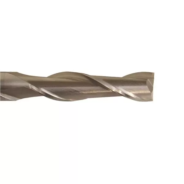 Drill America 1/4 in. High Speed Steel End Mill Specialty Bit with 2-Flutes and 3/8 in. Shank