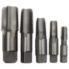 Drill America 5 Piece Carbon Steel NPT Pipe Tap Set, 1/8 in., 1/4 in., 3/8 in., 1/2 in. and 3/4 in.