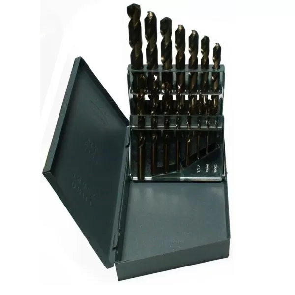 Drill America Heavy-Duty High Speed Steel Jobber Drill Bit Set (15-Pieces)