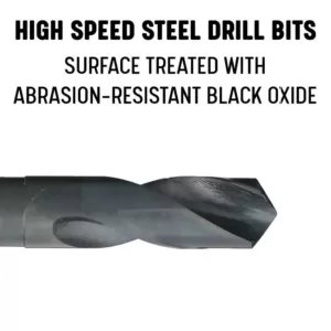 Drill America 9/16 in. - 1 in. High Speed Steel Black Oxide Reduced Shank Drill Bit Set (5-Piece)