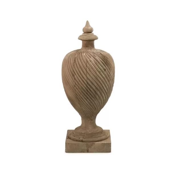 Zentique Wooden Spiral Carved Detailed Julius Urn