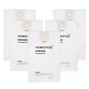 POWERTEC Self-Cleaning Filter Replacement Bag for Festool CT 26 (5-Pack)