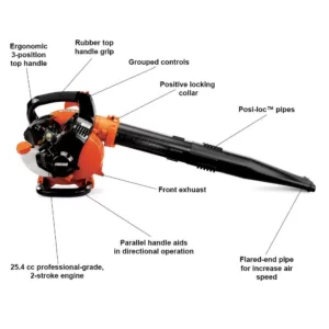 ECHO 191 MPH 354 CFM 25.4 cc Gas 2-Stroke Cycle Low Noise Handheld Leaf Blower