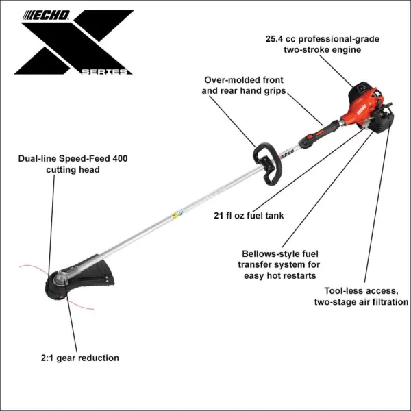 ECHO 25.4 cc Gas 2-Stroke Cycle Straight Shaft Trimmer