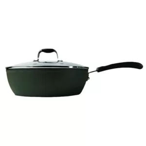 Ecolution Symphony 4 qt. Aluminum Nonstick Saute Pan in Slate with Glass Lid