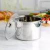 Ecolution Pure Intentions 12 qt. Stainless Steel Stock Pot in Polished Stainless Steel with Glass Lid