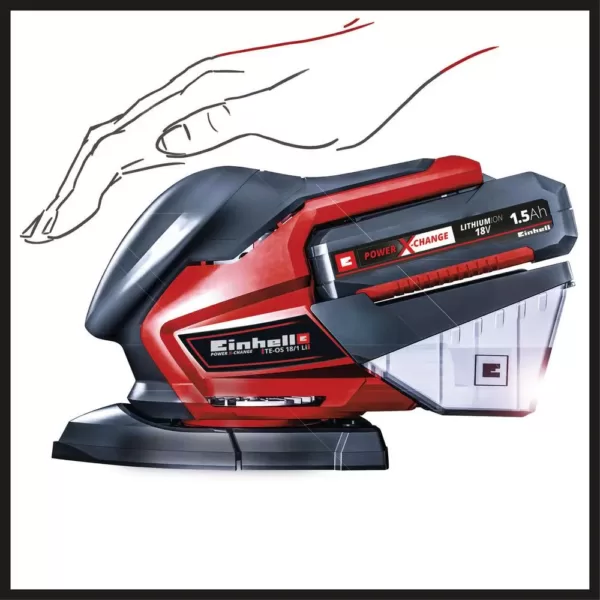 Einhell PXC 18-Volt Cordless 24000-OPM Compact Detail Palm Sheet Sander Kit (w/ 2.0-Ah Battery Plus Fast Charger)