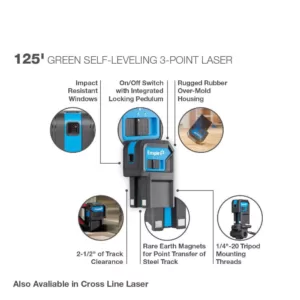 Empire Green 125 ft. 3-Point Laser Level