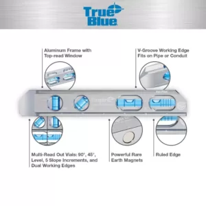 Empire 8 in. True Blue Magnetic Billet Torpedo Level