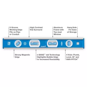 Empire True Blue 12 in. Magnetic Tool Box Level