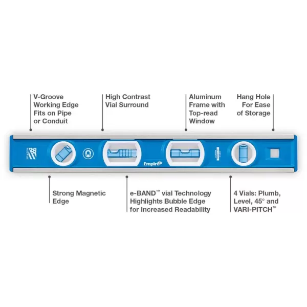 Empire True Blue 12 in. Magnetic Tool Box Level