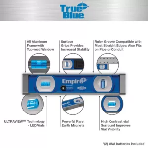 Empire UltraView LED 9 in. Torpedo Level
