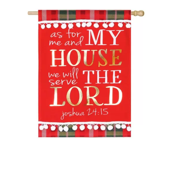 Evergreen 28 in. x 44 in. Serve the Lord House Linen Flag