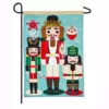 Evergreen 18 in. x 12.5 in. Nutcracker Trio Garden Linen Flag