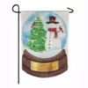 Evergreen 18 in. x 12.5 in. Snowman Snowglobe Garden Linen Flag