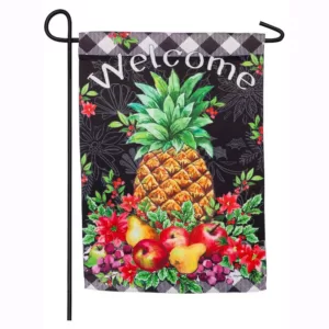 Evergreen 18 in. x 12.5 in. Christmas Pineapple Garden Suede Flag