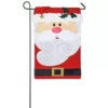 Evergreen 18 in. x 12.5 in. Santa Claus Garden Applique Flag