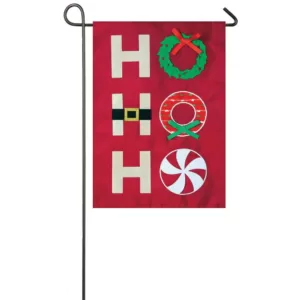 Evergreen 18 in. x 12.5 in. Ho Ho Ho Garden Applique Flag