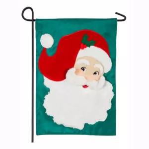 Evergreen 18 in. x 12.5 in. Jolly St. Nick Garden Applique Flag