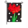 Evergreen 18 in. x 12.5 in. Polka Dot Amaryllis Garden Applique Flag