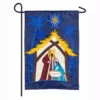 Evergreen 18 in. x 12.5 in. A Child Is Born Nativity Garden Applique Flag