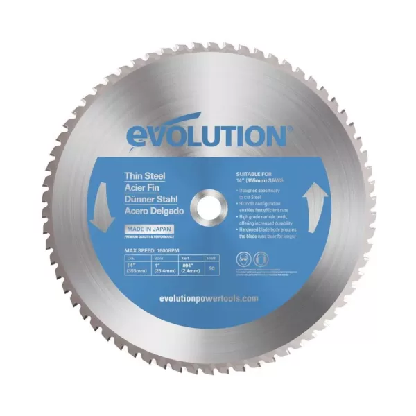 Evolution Power Tools 14 in. 90-Teeth Thin Steel Cutting Saw Blade