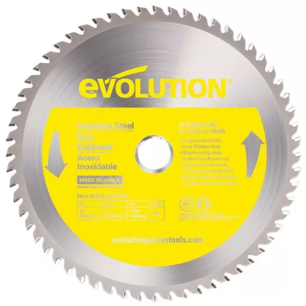 Evolution Power Tools 8 in. 54-Teeth Stainless-Steel Cutting Saw Blade