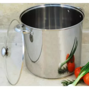 ExcelSteel 20 qt. Stainless Steel Stock Pot with Glass Lid