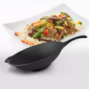 ExcelSteel 12 in. Cast Iron Wok