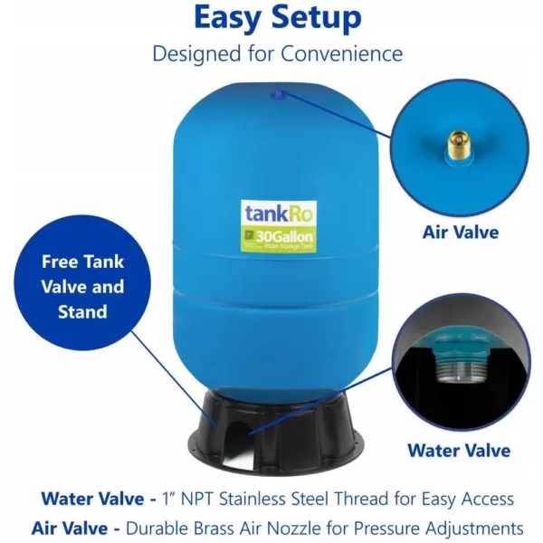 Express Water tankRO – RO Water Filtration System Expansion Tank – 40 Gallon Water Capacity – Reverse Osmosis Storage Pressure Tank