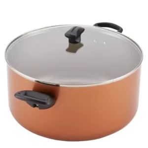 Farberware Promotional 10.5 qt. Aluminum Nonstick Stock Pot in Copper with Glass Lid