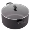 Farberware Dishwasher Safe 10.5 qt. Aluminum Nonstick Stock Pot in Black with Glass Lid