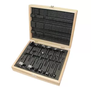 Fisch High Speed Steel 1/4 in. to 2-1/8 in. Black Shark Forstner Bit Set (16-Piece)