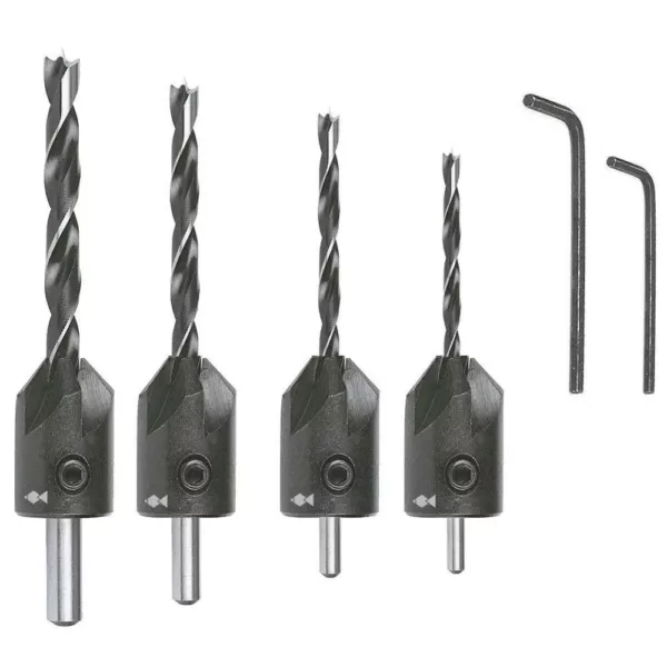 Fisch 1/8 in. Steel Countersink and Drill Bit Combination Set (6-Piece)