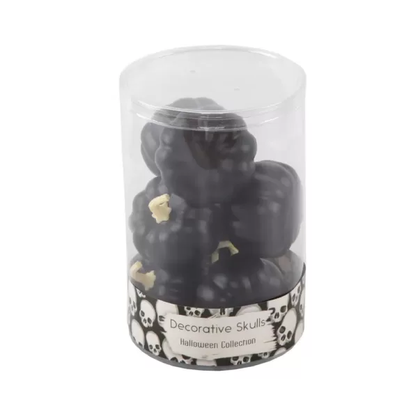 Flora Bunda 3 in. Halloween Black Plastic Pumpkins Fillers in PVC Gift Box (8-Pieces Per Box)