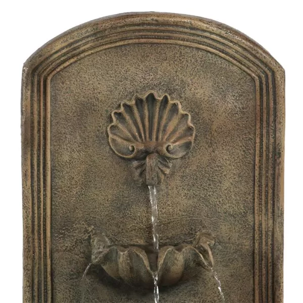 Sunnydaze Decor Seaside Florentine Stone Electric Powered Outdoor Wall Fountain