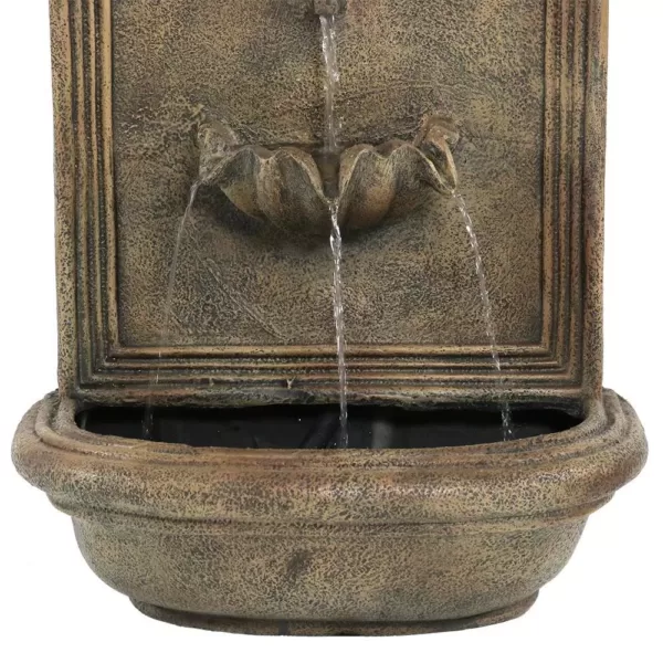 Sunnydaze Decor Seaside Florentine Stone Electric Powered Outdoor Wall Fountain