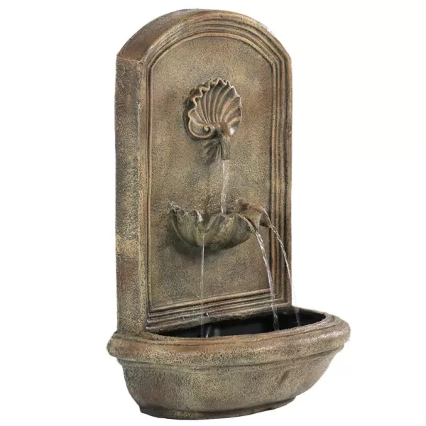 Sunnydaze Decor Seaside Florentine Stone Electric Powered Outdoor Wall Fountain