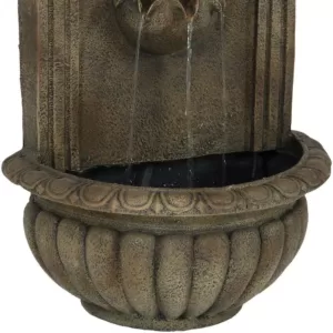 Sunnydaze Decor Florence Resin Florentine Stone Finish Solar Outdoor Wall Fountain