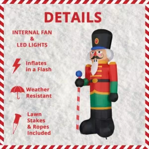 Fraser Hill Farm 10 ft. Nutcracker Christmas Inflatable with Lights