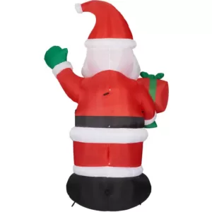 Fraser Hill Farm 10 ft. Santa Claus with Gift Bag Christmas Inflatable with Lights