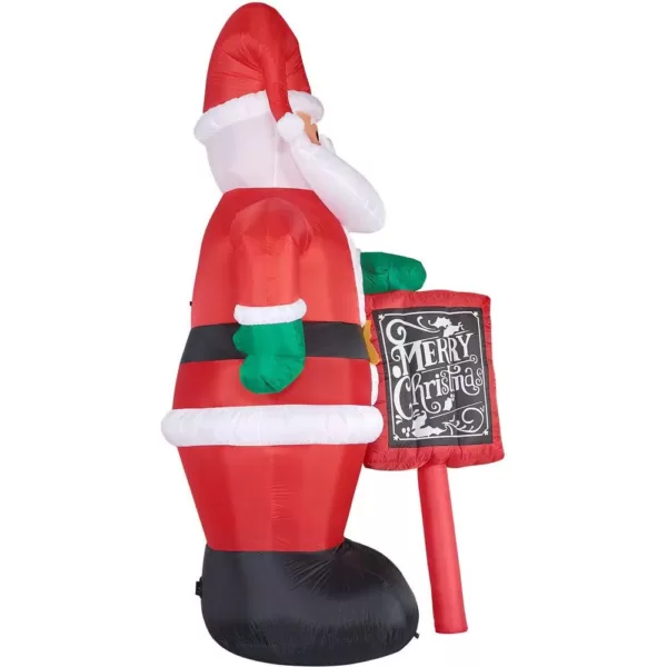 Fraser Hill Farm 10 ft. Santa Claus with Sign Christmas Inflatable with Lights