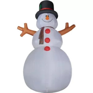 Fraser Hill Farm 20 ft. Jolly Snowman Christmas Inflatable with Lights