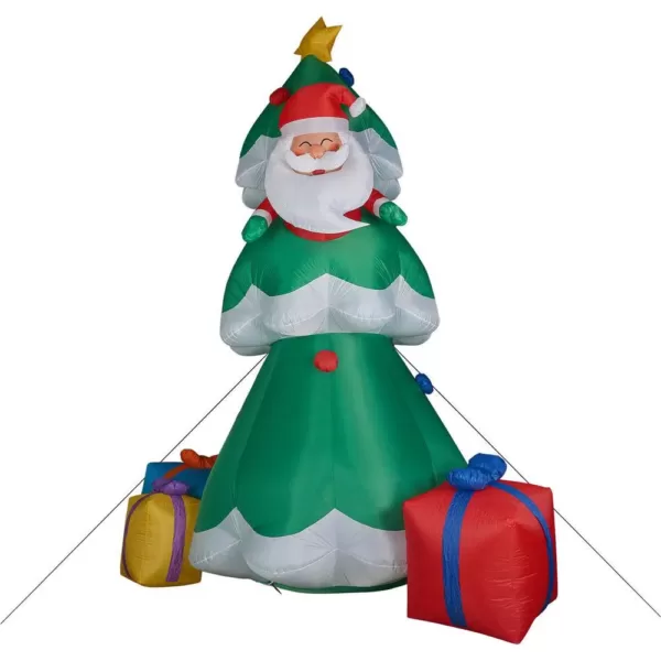 Fraser Hill Farm 20 ft. Christmas Tree with Santa and Gifts Inflatable with Lights