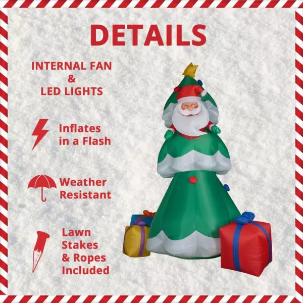 Fraser Hill Farm 20 ft. Christmas Tree with Santa and Gifts Inflatable with Lights