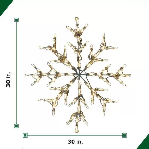 Fraser Hill Farm 2.5 ft. 100-Light LED Warm White Snowflake Novelty Light