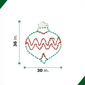 Fraser Hill Farm 3 ft. 137-Light LED Red/Green Oval Ornament Light