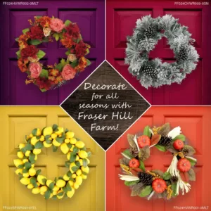 Fraser Hill Farm 24 in. Artificial Christmas Wreath with Red Berries and Pinecones